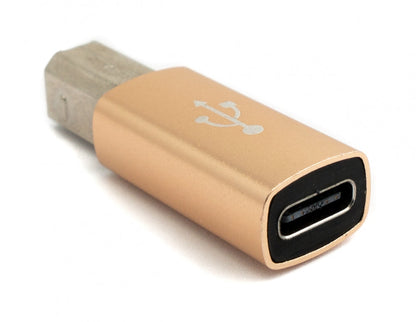 SYSTEM-S USB 3.1 MIDI Adapter Typ C Buchse zu 2.0 Typ B Stecker Kabel in Gelb