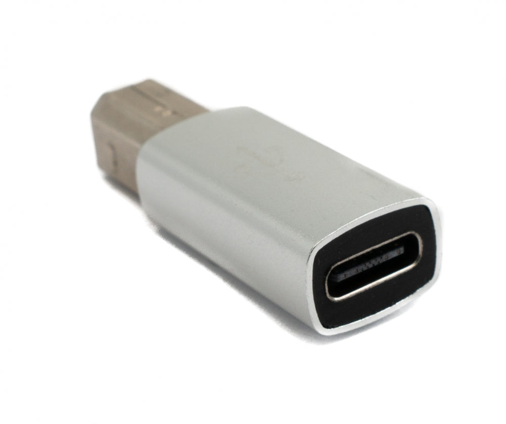 SYSTEM-S USB 3.1 MIDI Adapter Typ C Buchse zu 2.0 Typ B Stecker Kabel in Grau