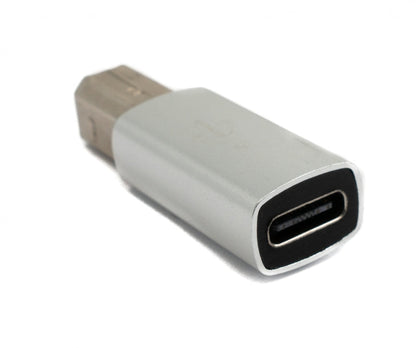 SYSTEM-S USB 3.1 MIDI Adapter Typ C Buchse zu 2.0 Typ B Stecker Kabel in Grau