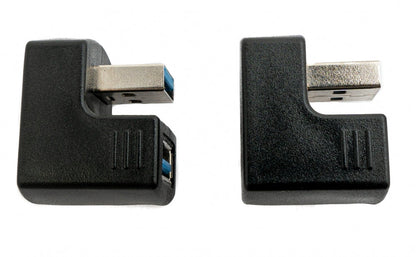 SYSTEM-S 2x USB 3.0 180° Adapter Typ A Stecker zu Buchse Kabel in Schwarz