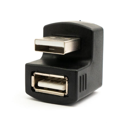 SYSTEM-S 2x USB 2.0 180° Adapter Typ A Stecker zu Buchse Kabel in Schwarz