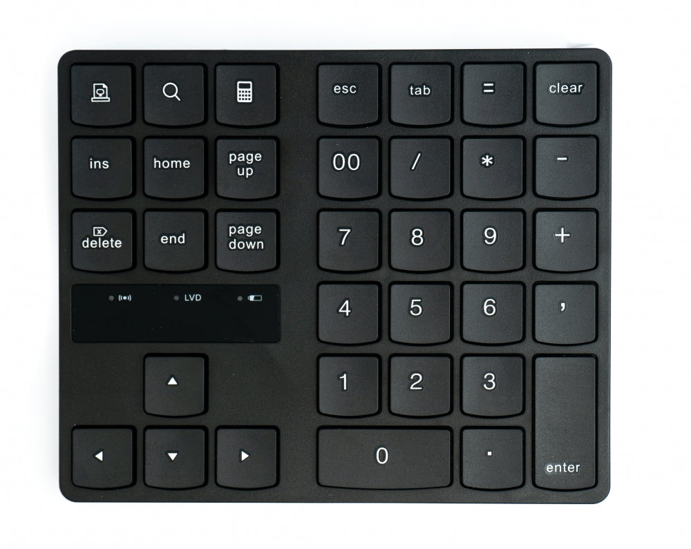 SYSTEM-S Numpad Bluetooth 3 2.4 GHz numeric keypad keyboard with battery USB in black