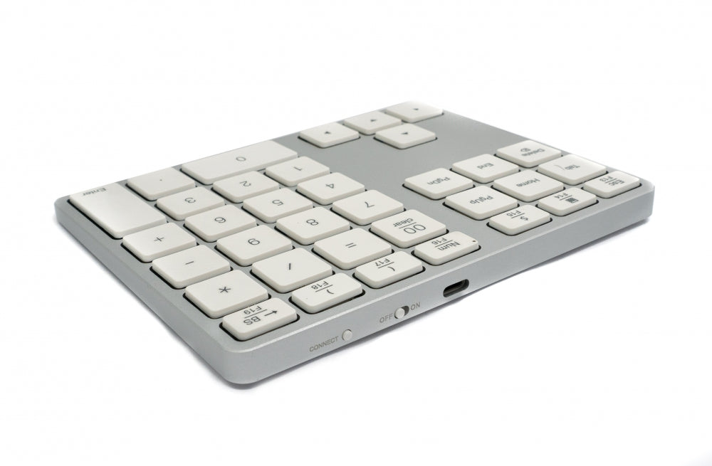 SYSTEM-S Numpad Bluetooth 3 2.4 GHz Ziffernblock Tastatur mit Akku USB in Weiß