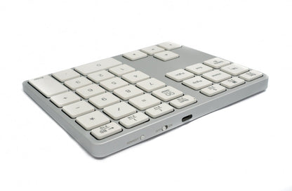 SYSTEM-S Numpad Bluetooth 3 2.4 GHz Ziffernblock Tastatur mit Akku USB in Weiß