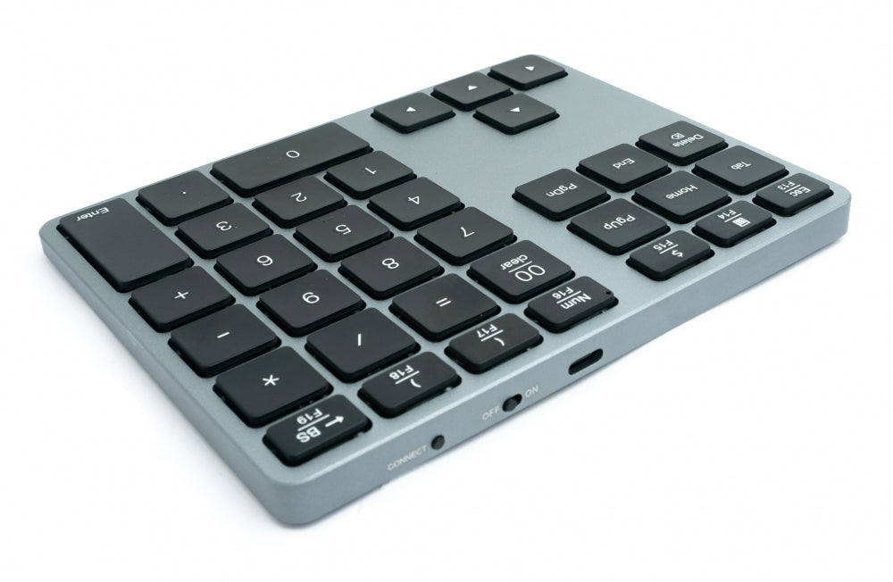 SYSTEM-S Numpad Bluetooth 3 2.4 GHz numeric keypad keyboard with battery USB in gray