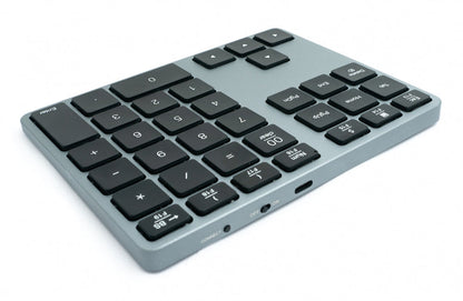 SYSTEM-S Numpad Bluetooth 3 2.4 GHz numeric keypad keyboard with battery USB in gray