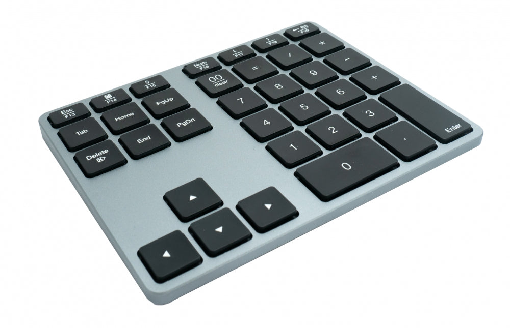 SYSTEM-S Numpad Bluetooth 3 2.4 GHz numeric keypad keyboard with battery USB in gray