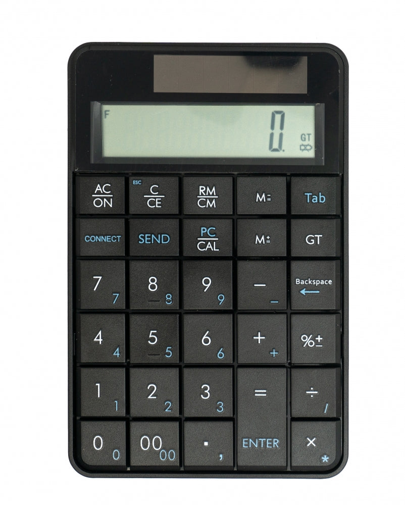 SYSTEM-S Numpad Taschenrechner 2 in 1 Solar Tastatur Ziffernblock mit USB in Schwarz