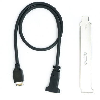 SYSTEM-S USB 3.1 cable 50cm Type E male to Type C female PCI screw in black
