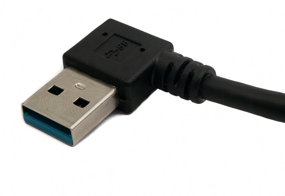 SYSTEM-S USB 3.0 Kabel 20 cm Typ A Stecker zu Buchse Winkel in Schwarz