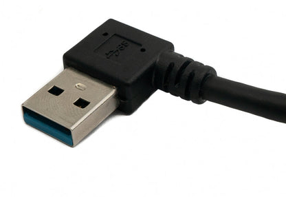 SYSTEM-S USB 3.0 Kabel 20 cm Typ A Stecker zu Buchse Winkel in Schwarz