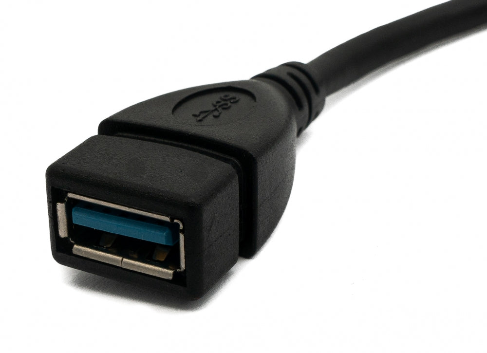 SYSTEM-S USB 3.0 Kabel 20 cm Typ A Stecker zu Buchse Winkel in Schwarz