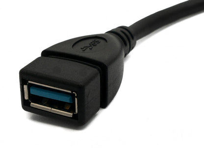 SYSTEM-S USB 3.0 Kabel 20 cm Typ A Stecker zu Buchse Winkel in Schwarz