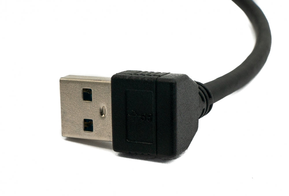 SYSTEM-S USB 3.0 Kabel 20 cm Typ A Stecker zu Buchse Winkel in Schwarz