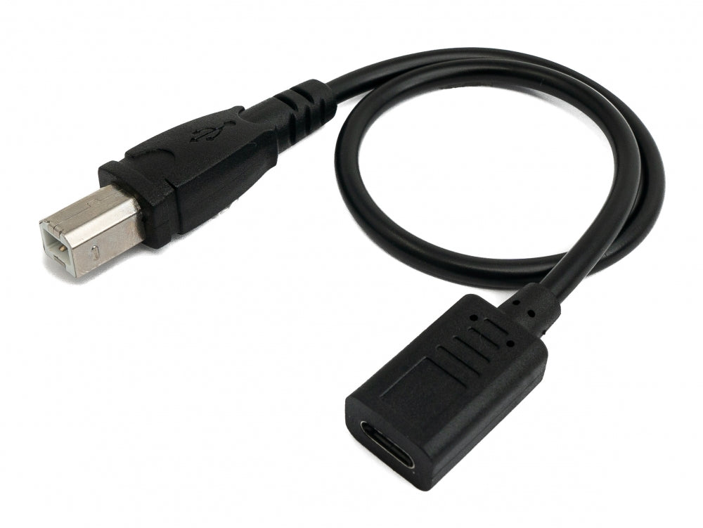 SYSTEM-S USB 3.1 Kabel 30 cm Typ C Buchse zu 2.0 Typ B Stecker Adapter in Schwarz