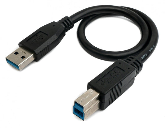 SYSTEM-S USB 3.0 cable 30 cm type B male to A male in black