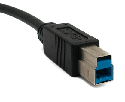 SYSTEM-S USB 3.0 Kabel 30 cm Typ B Stecker zu A Stecker in Schwarz