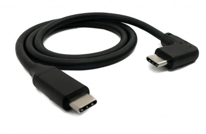 SYSTEM-S USB 3.1 Kabel 50 cm Typ C Stecker zu Stecker Winkel in Schwarz