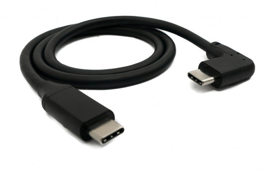 SYSTEM-S USB 3.1 Kabel 50 cm Typ C Stecker zu Stecker Winkel in Schwarz