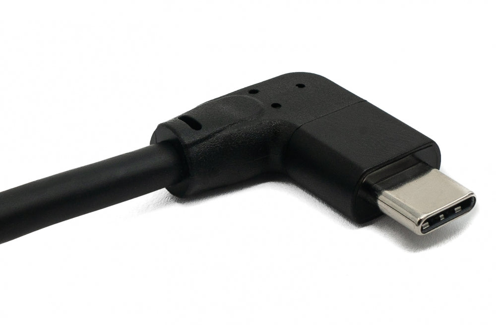 SYSTEM-S USB 3.1 Kabel 50 cm Typ C Stecker zu Stecker Winkel in Schwarz