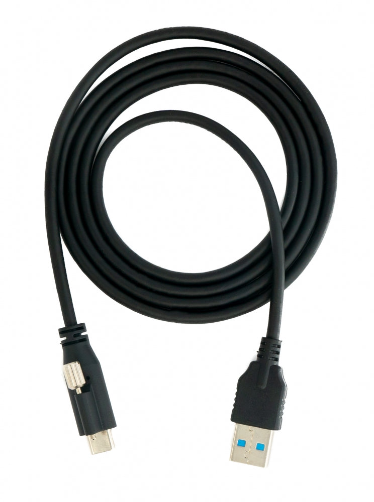 SYSTEM-S USB 3.1 Kabel 1,2 m Typ C Stecker zu A Stecker Schraube in Schwarz