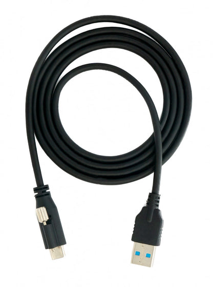 SYSTEM-S USB 3.1 Kabel 1,2 m Typ C Stecker zu A Stecker Schraube in Schwarz