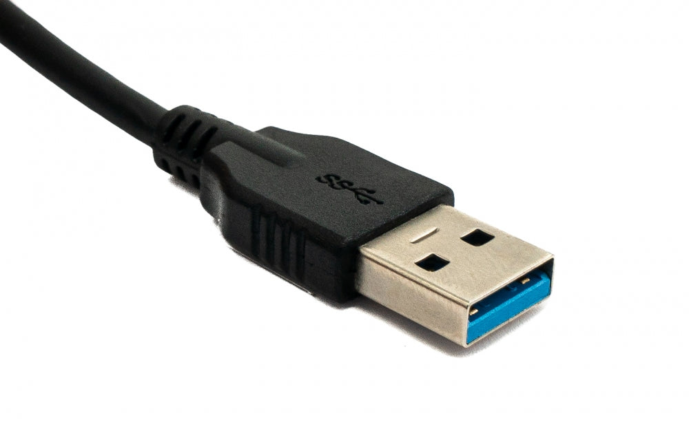 SYSTEM-S USB 3.1 Kabel 1,2 m Typ C Stecker zu A Stecker Schraube in Schwarz