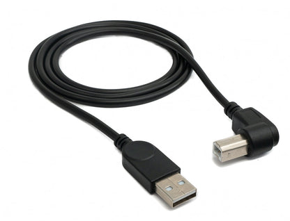 SYSTEM-S USB 2.0 cable 100 cm type B male to A male angled in black