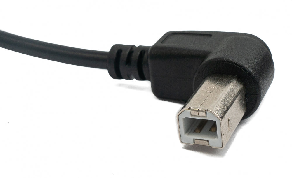 SYSTEM-S USB 2.0 cable 100 cm type B male to A male angled in black