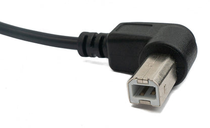 SYSTEM-S USB 2.0 cable 100 cm type B male to A male angled in black