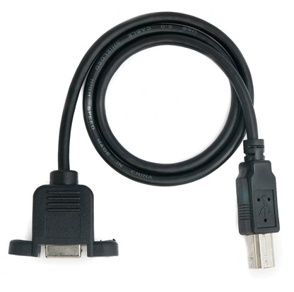 SYSTEM-S USB 2.0 Kabel 50 cm Typ B Stecker zu Buchse Schraube in Schwarz