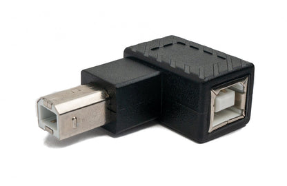SYSTEM-S USB 2.0 Adapter Typ B Stecker zu Buchse Winkel Kabel in Schwarz