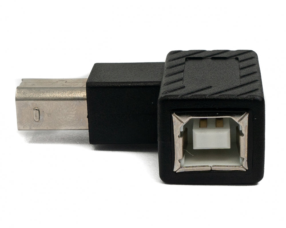 SYSTEM-S USB 2.0 Adapter Typ B Stecker zu Buchse Winkel Kabel in Schwarz
