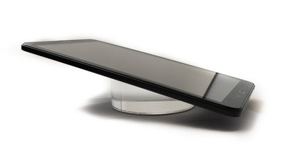SYSTEM-S Sockel Stütze Stand Ablage Anti Rutsch Zylinder Transparent für Smartphone und Tablet Transparent