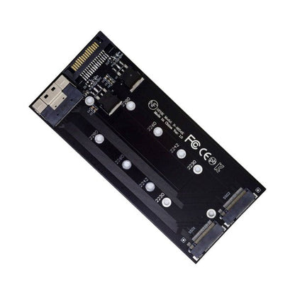 SYSTEM-S NVME M.2 Adapter 2x AHCI zu PCIE Express 3 4.0 Slimline SFF-8654 8X Raid Card