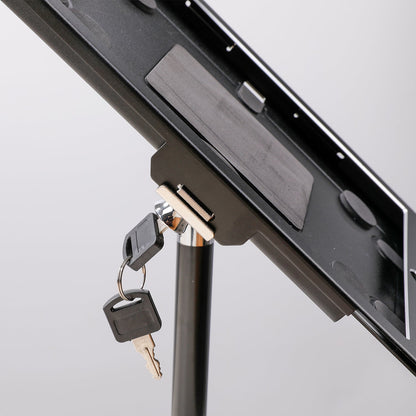 SYSTEM-S Stangen Halterung mit Schloss Befestigung aus Metall in Schwarz für iPad Pro 11"