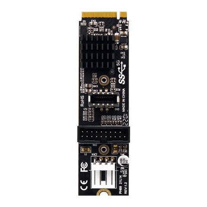 SYSTEM-S NVME cable 20 cm M-key NGFF male to USB 3.1 &amp; 2.0 front panel type E female 