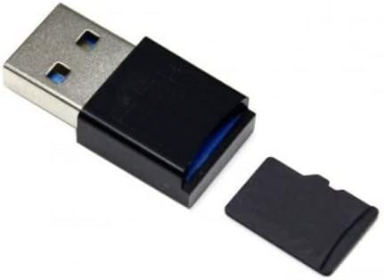 System-S Mini Adapter USB A 3.0 für microSD Karten Leser Card Reader Kartenlesegerät in Schwarz
