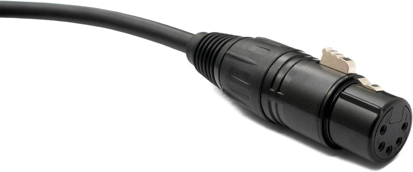 SYSTEM-S Audio XLR Kabel 50 cm 5 polig Buchse zu Stecker Adapter in Schwarz