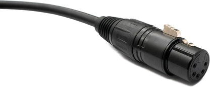 SYSTEM-S Audio XLR Kabel 50 cm 5 polig Buchse zu Stecker Adapter in Schwarz