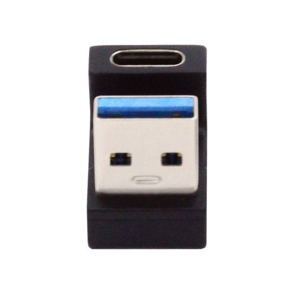 SYSTEM-S USB 3.1 Gen 2 U Turn 180° Adapter Typ C Buchse zu 3.0 Typ A Stecker in Schwarz