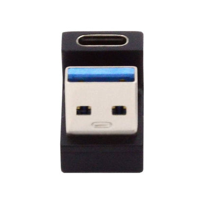 SYSTEM-S USB 3.1 Gen 2 U Turn 180° Adapter Typ C Buchse zu 3.0 Typ A Stecker in Schwarz