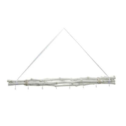 Dekozweige weiß Holz 8 Haken Fensterdeko Hängeast Deko Ast Hängezweige 80 cm
