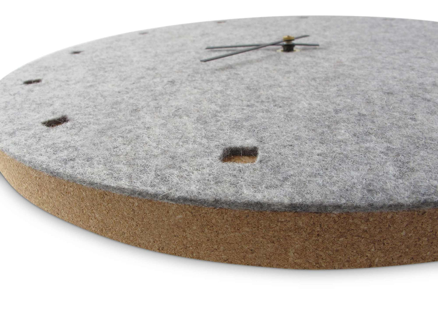 Felt and cork wall clock, 30 cm | light grey - black | Design: Esbjerg