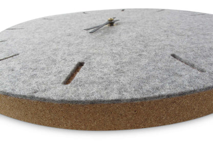 Felt and cork wall clock, 30 cm | light grey - black | Design: Copenhagen