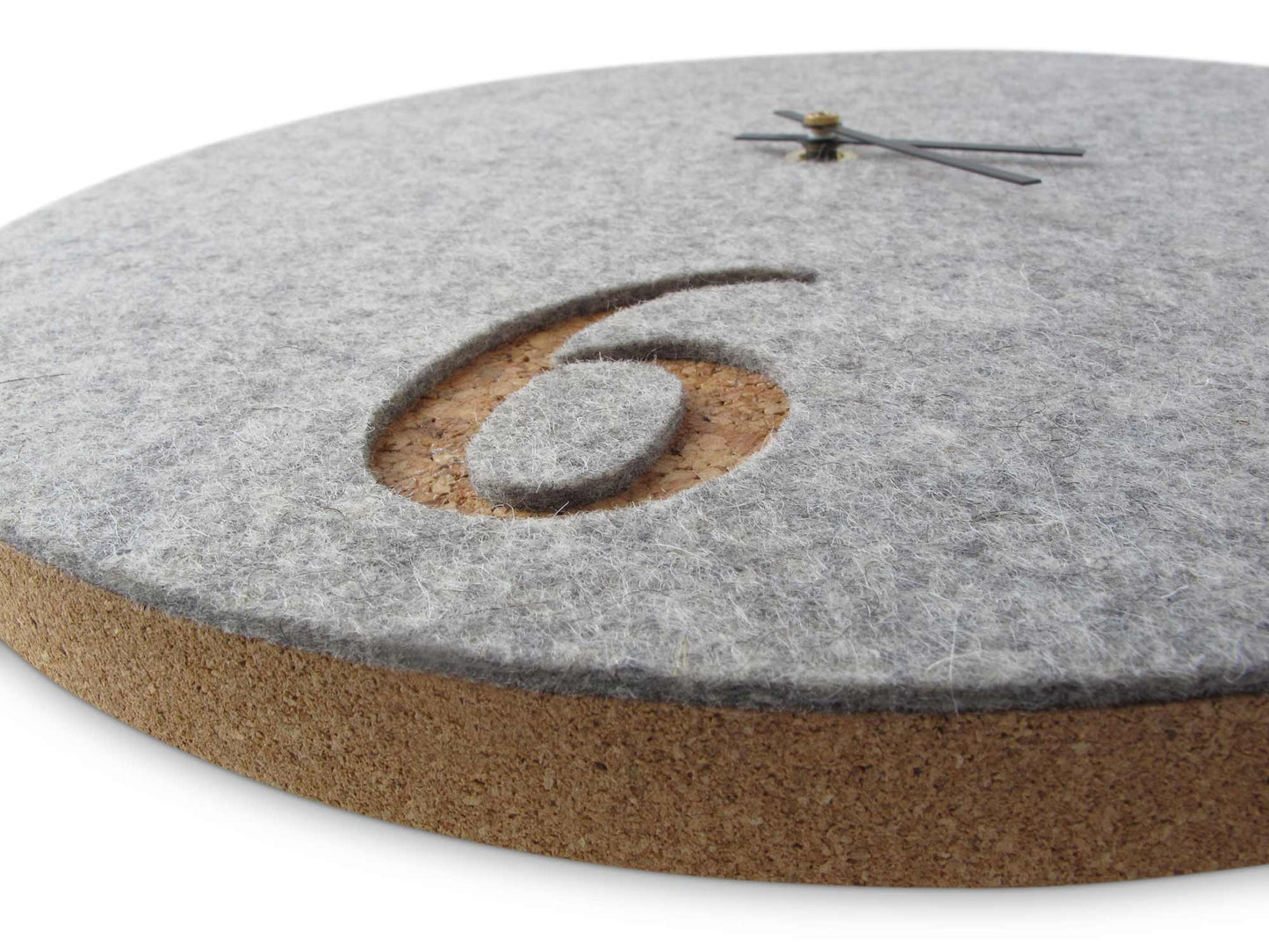 Felt and cork wall clock, 30 cm | light grey - black | Design: Aarhus