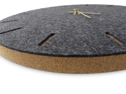 Felt and cork wall clock, 30 cm | anthracite - gold | Design: Copenhagen