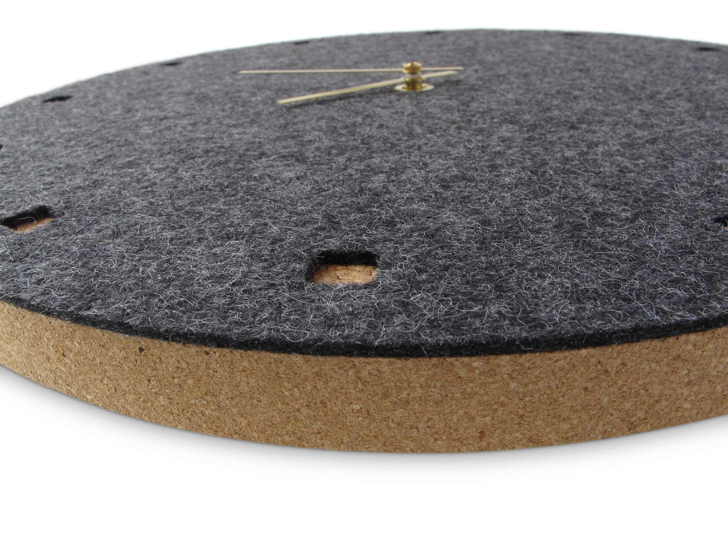 Felt and cork wall clock, 30 cm | anthracite - gold | Design: Esbjerg