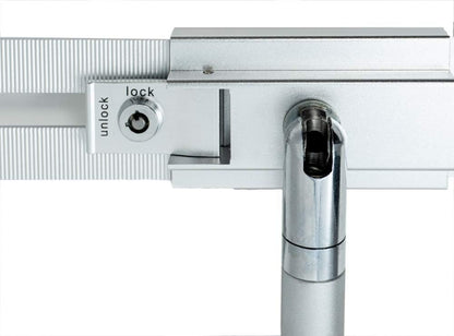 SYSTEM-S Tisch Halterung mit Schloss Befestigung Metall in Grau für Tablet von 9" bis 13"