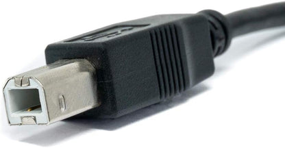 SYSTEM-S USB 2.0 Kabel 30 cm Typ B Stecker zu Buchse mit Schraube in Schwarz